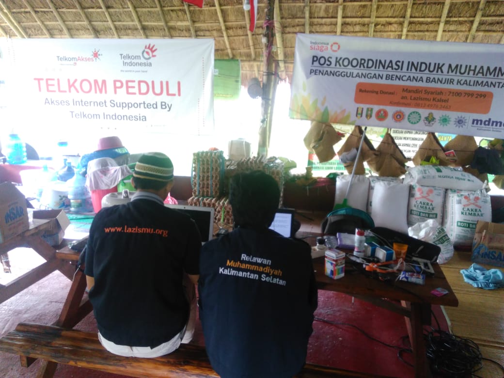 Tanggap Darurat Banjir, MDMC Kalimantan Selatan Didukung Layanan Internet Gratis