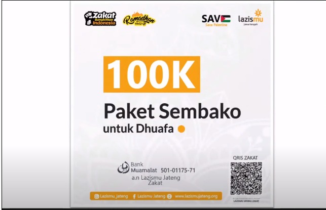 100 Ribu Paket Sembako dari LazisMu Jateng dan Bank Muamalat