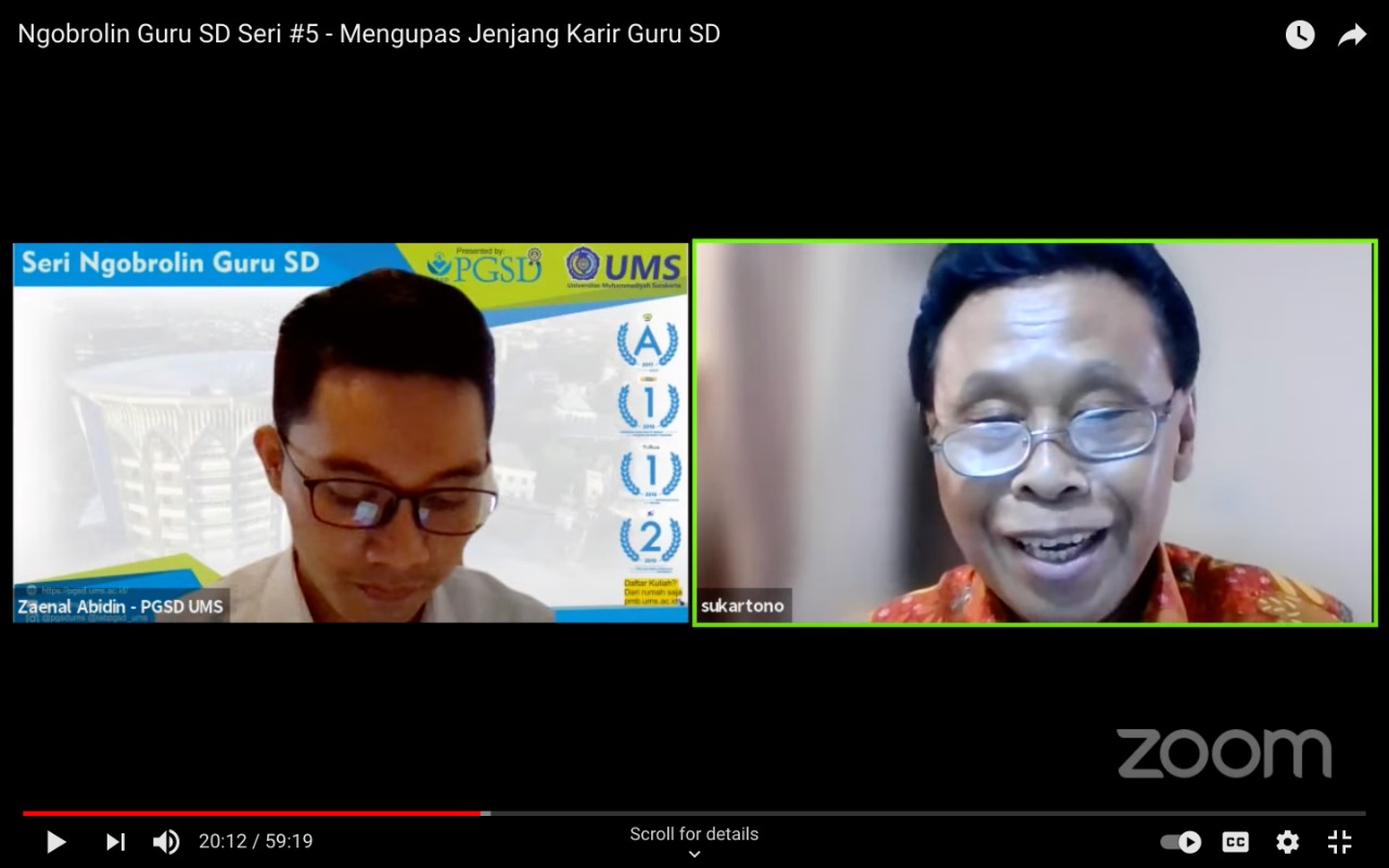 Webinar PGSD UMS Ngobrolin Guru SD, Sukartono : Rekrutmen PNS harus ada!