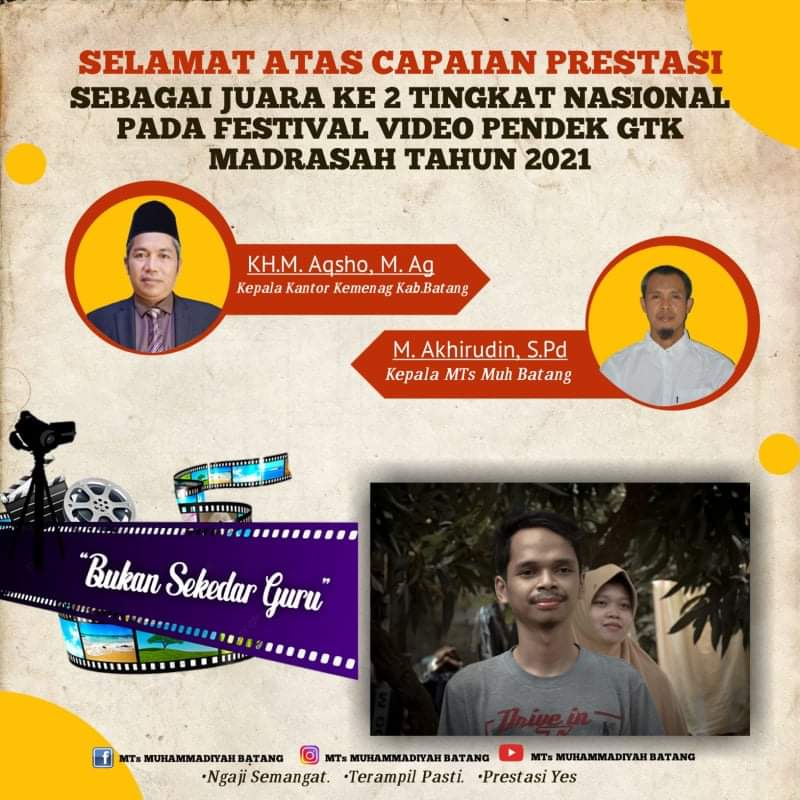 MTs Muhammadiyah Batang Berhasil Meraih Juara-2 Festival Video Pendek Tingkat Nasional