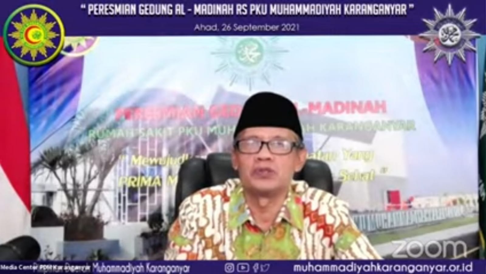 Haedar Nashir Ketua Umum Muhammadiyah, dalam peresmian gedung RS PKU Muhammadiyah Karanganyar