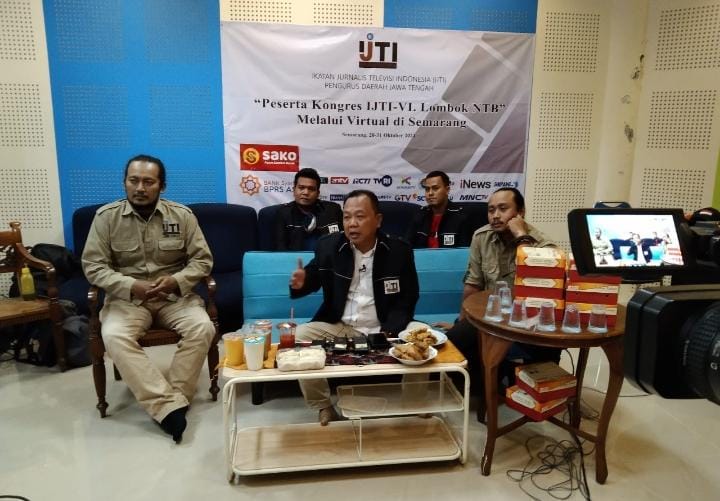 IJTI Pengda Jateng Ikuti Kongres ke VI IJTI Lombok NTB Secara Virtual di Semarang