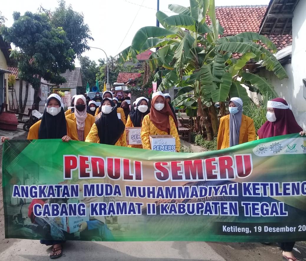Aksi Solidaritas Peduli Semeru, Angkatan Muda Muhammadiyah Ketileng Keliling Desa Menggalang Dana