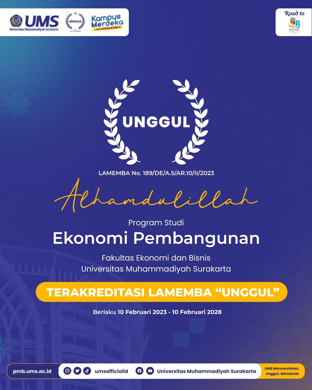 Alhamdulillah Prodi Ekonomi Pembangunan Feb Ums Raih Akreditasi Unggul Dari Lamemba