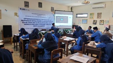 Tim Pengabdian Universitas Muhammadiyah Surakarta (UMS) menggagas pelatihan bertema “Penguatan Kapasitas Guru dalam Mendesain Media
