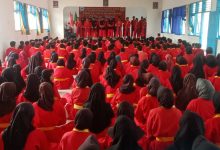 Peserta UKT Tapak Suci Cilacap 2025 menjalani uji jurus di SMA Muhammadiyah 1 Cilacap