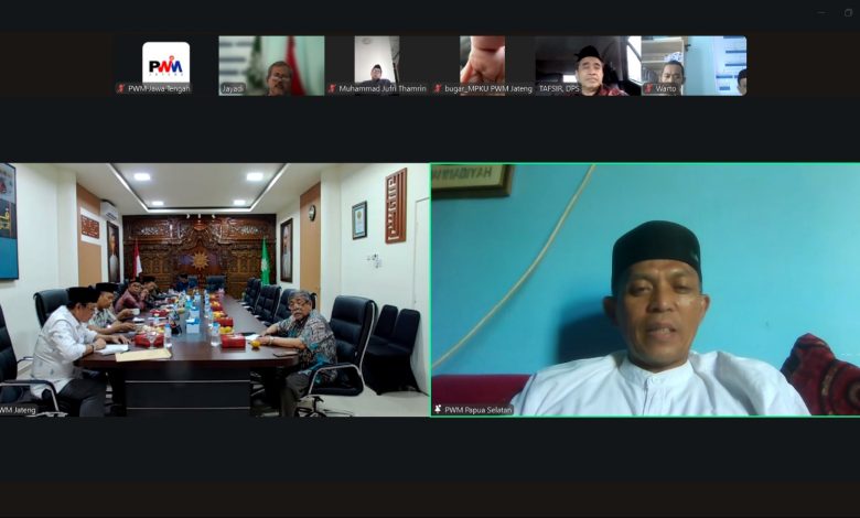Rapat koordinasi PWM Jateng dan Papua Selatan via Zoom