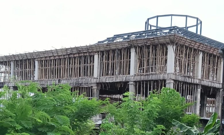 Progres pembangunan kubah masjid SMA Trensains Muhammadiyah Sragen