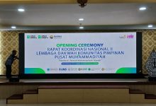 Layar utama Opening Ceremony Rakornas II LDK PP Muhammadiyah 2026 di Semarang bertema Akselerasi Dakwah Muhammadiyah Terpadu.