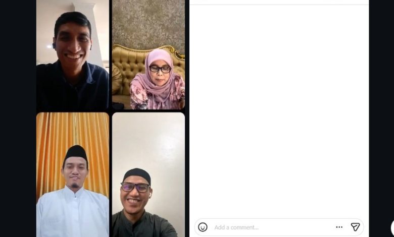 Tangkapan layar diskusi Instagram Live bertajuk “Pesantren Pelopor Transisi Energi Berkeadilan” yang membahas peran pesantren dalam energi bersih dan kepedulian lingkungan.