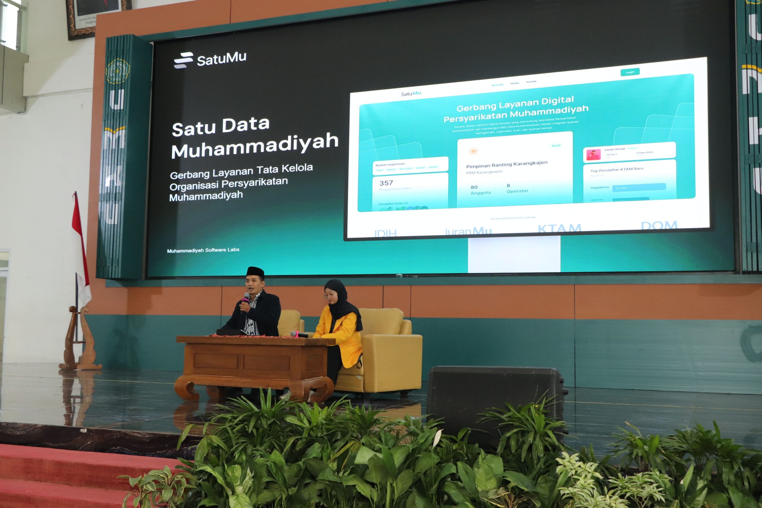 Paparan transformasi digital Muhammadiyah melalui program SatuMu dalam Pengajian Ramadan PWM Jawa Tengah di UMKU.
