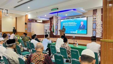 Suasana Tarawih Bersama dan Pengajian Refreshing PDM Kota Surakarta di Masjid Balai Muhammadiyah Surakarta dengan peserta dari unsur pimpinan Muhammadiyah dan amal usaha.