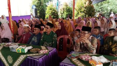 Jamaah menghadiri Pengajian Ahad Kliwon dan silaturahmi Syawal Muhammadiyah Purwojati di TPQ Al Fatih, Desa Gerduren, Banyumas.