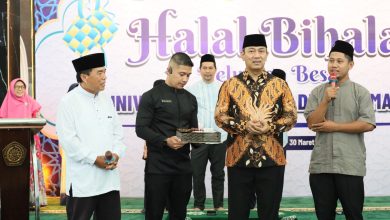 Suasana halalbihalal Universitas Muhammadiyah Semarang (Unimus) di Masjid At-Taqwa Muhammadiyah Jawa Tengah yang diikuti pimpinan dan civitas akademika pada hari pertama masuk kerja pasca-Idulfitri 1447 H.