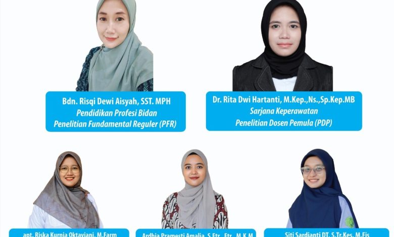 Poster ucapan selamat dari LPPM UMPP untuk lima dosen penerima Hibah Penelitian Tahun 2026 pada skema PFR dan PDP.