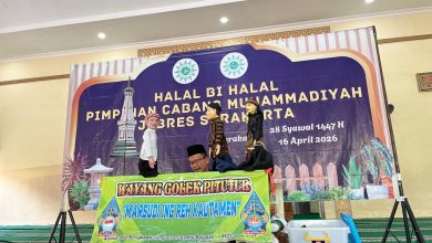 Penampilan Wayang Golek Pitutur pada acara Halalbihalal PCM Jebres Surakarta di Kompleks Perguruan Muhammadiyah Kandangsapi.