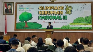 Pembukaan OLKENAS 2026 UMS di Auditorium Moh. Djazman dengan tema inovasi untuk merawat bumi Nusantara.