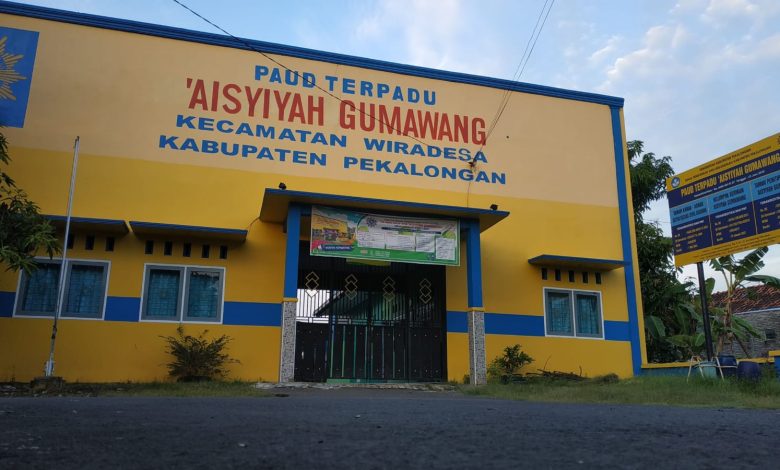Gedung PAUD Terpadu TK ABA Gumawang Wiradesa Kabupaten Pekalongan peraih prestasi PAUD Percontohan Jawa Tengah.