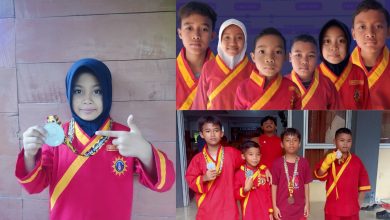 Kolase foto para atlet pencak silat cilik MI Muhammadiyah 01 Todanan yang memenangkan medali di ajang Mustika Cup Blora 2026.
