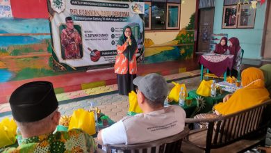 Sambutan dalam acara peletakan batu pertama pembangunan Gedung TK ABA Aisyiyah 2 Kajen dihadiri perwakilan DPRD Provinsi Jawa Tengah.
