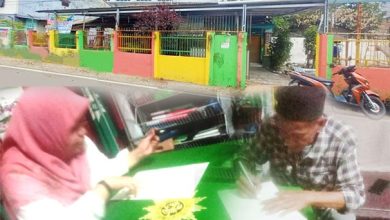 Gedung sekolah TK Aisyiyah Maricaya Makassar dan momen penandatanganan Akta Ikrar Wakaf resmi