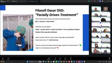 Tangkapan layar presentasi materi Filosofi Dasar DSD Facially Driven Treatment pada kuliah umum daring FKG UMS