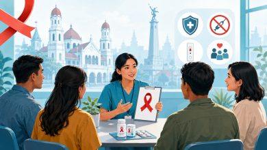 Tenaga medis memberikan edukasi kesehatan tentang pencegahan penularan HIV kepada warga Semarang sebagai langkah deteksi dini dan sosialisasi perilaku hidup sehat.