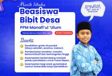 Brosur informasi pendaftaran Beasiswa Bibit Desa di Pondok Pesantren Muhammadiyah Manafi’ul ‘Ulum Boyolali untuk lulusan SD dan SMP.