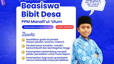 Brosur informasi pendaftaran Beasiswa Bibit Desa di Pondok Pesantren Muhammadiyah Manafi’ul ‘Ulum Boyolali untuk lulusan SD dan SMP.