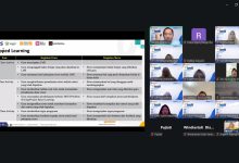 Tangkapan layar webinar Pendidikan Matematika UMS menampilkan slide materi model pembelajaran flip learning dalam inovasi pembelajaran era digital.