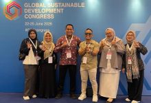 Delegasi Universitas Muhammadiyah Purwokerto berfoto bersama saat memperluas jejaring kerja sama global di ajang GSDC 2026 Tangerang.