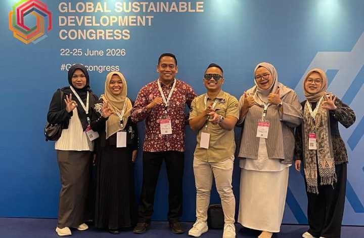 Delegasi Universitas Muhammadiyah Purwokerto berfoto bersama saat memperluas jejaring kerja sama global di ajang GSDC 2026 Tangerang.
