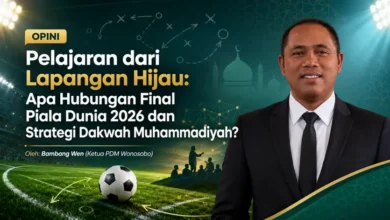 Poster Opini Ketua PDM Wonosobo Bambang Wen tentang Pelajaran Piala Dunia 2026 dan Dakwah Muhammadiyah