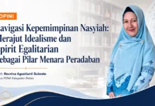 Poster opini Revvina Agustianti Subroto tentang kepemimpinan menjelang Muktamar Nasyiatul Aisyiyah.