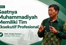 Dodok Sartono Sekretaris PWM Jateng menyampaikan gagasan transformasi manajemen Muhammadiyah melalui pembentukan tim eksekutif profesional