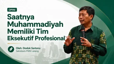 Dodok Sartono Sekretaris PWM Jateng menyampaikan gagasan transformasi manajemen Muhammadiyah melalui pembentukan tim eksekutif profesional