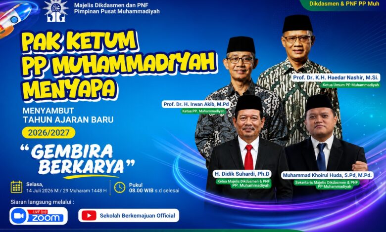 Haedar Nashir dan jajaran pimpinan Majelis Dikdasmen PNF PP Muhammadiyah meluncurkan program menyambut Tahun Ajaran Baru 2026/2027.