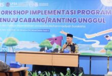 Prof Kuswaji Dwi Priyono berbicara dalam Workshop LP3A UMS untuk implementasi program P2M menuju Cabang dan Ranting Muhammadiyah unggul.