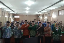 Ratusan guru dan kepala sekolah mengikuti konsolidasi akbar di Ruang Penjawi Setda Pati guna menyongsong Tahun Ajaran Baru 2026/2027 pendidikan Muhammadiyah.