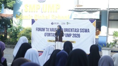 Sambutan hangat dari perwakilan Ikatan Pelajar Muhammadiyah (IPM) pada pembukaan FORTASI SMP UMP 2026.