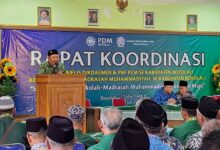 Suasana Rapat Koordinasi AUM Pendidikan PDM Boyolali di Aula PDM untuk mewujudkan sekolah unggul Muhammadiyah.