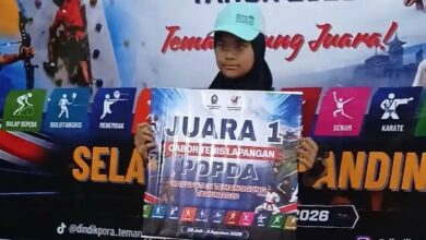 Aerlyn Najwa Bellvania Azhar Widodo siswi SD Muhammadiyah Temanggung raih Juara 1 Tenis Lapangan POPDA Temanggung 2026