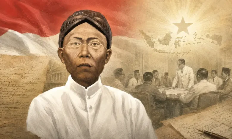 Ilustrasi Ki Bagus Hadikusumo dalam perjalanan perumusan dasar negara Indonesia dan Pancasila pada 1945.