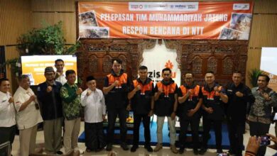 Pelepasan tim relawan Muhammadiyah Jateng bencana NTT oleh Ketua PWM Jateng Dr KH Tafsir di kantor Lazismu Jawa Tengah.
