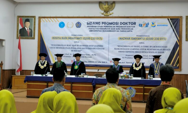 FKIP UMS Gelar Sidang Promosi Doktor untuk Dua Doktor Baru