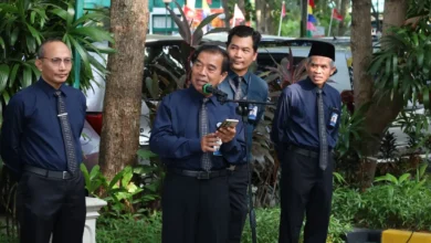 Rektor dan pimpinan Unimus saat memberikan arahan dalam pelepasan program KKN Internasional Unimus Taiwan.
