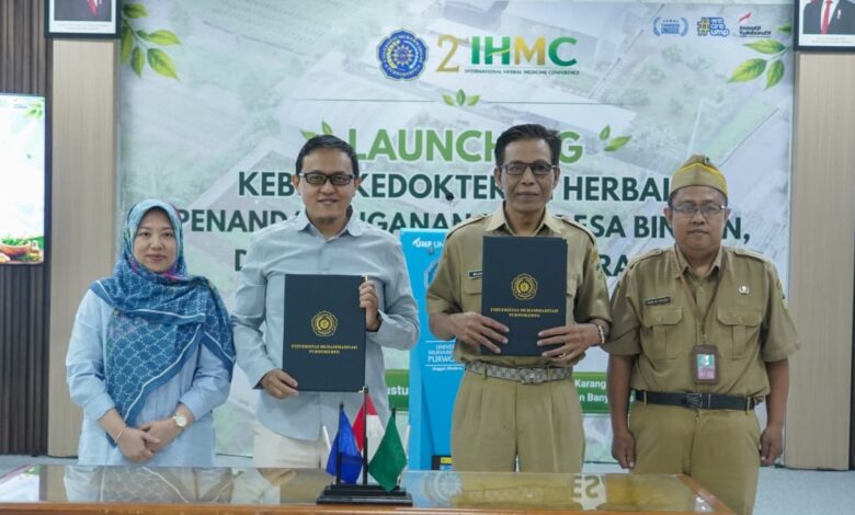 FK UMP launching Kebun Kedokteran Herbal dan penandatanganan kerja sama desa binaan