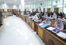 Mahasiswa penerima Beasiswa UMS 2026 mengikuti acara penandatanganan MoU beasiswa di Universitas Muhammadiyah Surakarta.