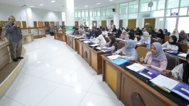 Mahasiswa penerima Beasiswa UMS 2026 mengikuti acara penandatanganan MoU beasiswa di Universitas Muhammadiyah Surakarta.