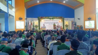 Suasana Pengajian Triwulan Hari Bermuhammadiyah PDM Jepara 2026 di Gedung Dakwah Muhammadiyah Umar Hasyim PRM Blimbingrejo.